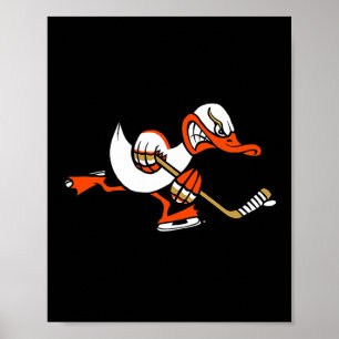 Affiche Mascotte de canard de dessin animé graphique migno