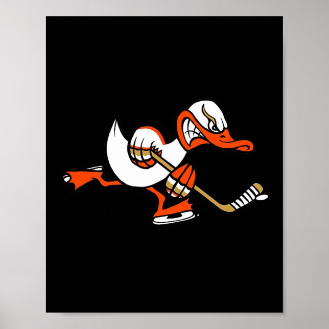 Affiche Mascotte de canard de dessin animé graphique migno (Devant)