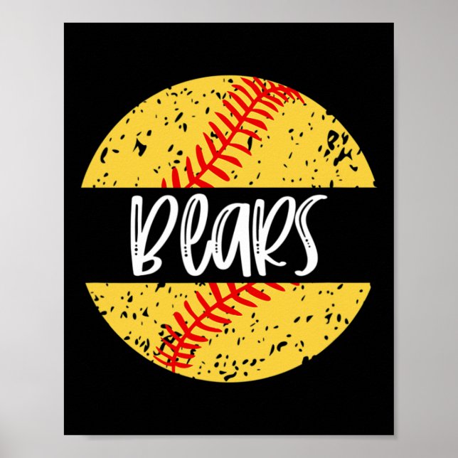 Affiche Mascotte de l'équipe de softball des Bears Esprit  (Devant)