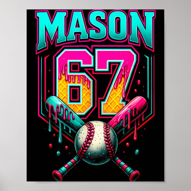 Affiche Mason 67 Glace Drôle Dégoulinant Baseball Crème Gl (Devant)