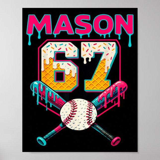 Affiche Mason drôle 67 Six Sept Srt Mème Crème Glacée Gout (Devant)