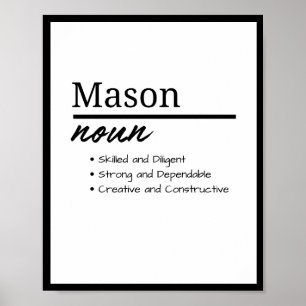 Affiche Mason, Garçon Nom Personnalisé Définition