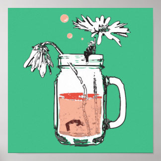 Affiche mason jar daisy noyades