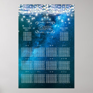 Affiche Mason Jar Under the Stars Mariage Seating Chart