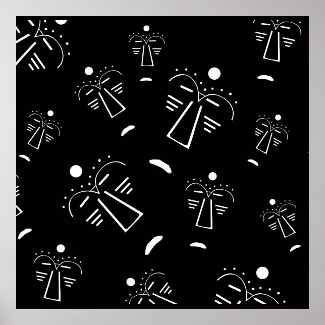 Affiche Masque abstrait aborigène authentique (Devant)