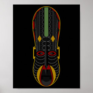 Affiche Masque africain puissant du Mois de l'histoire des