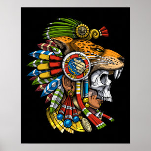 Affiche Masque Aztec Jaguar