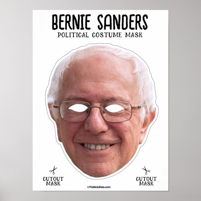 Affiche Masque Costume Bernie Sanders (Devant)