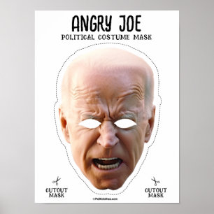 Affiche Masque costume Joe Biden en colère