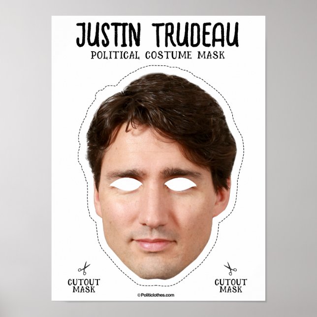 Affiche Masque costume Justin Trudeau (Devant)