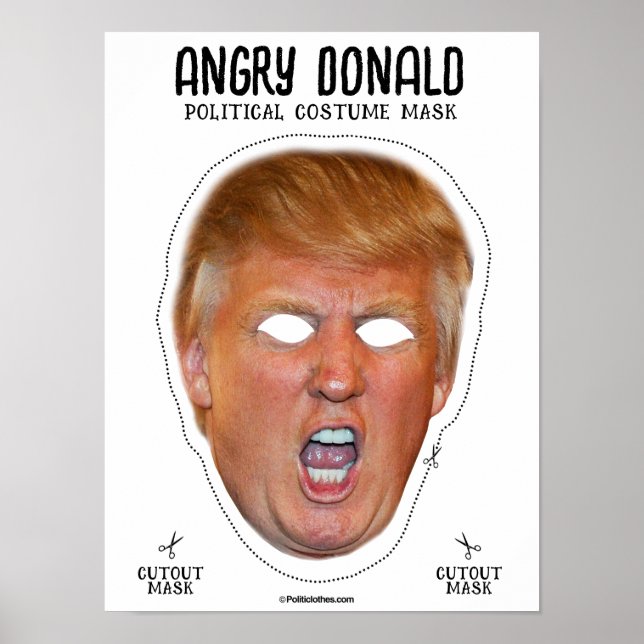 Affiche Masque de costume Donald en colère (Devant)