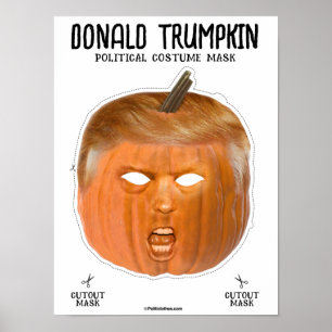 Affiche Masque de costume Donald Trumpkin Halloween