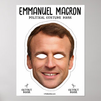 Affiche Masque de costume Emmanuel Macron