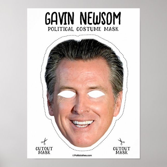 Affiche Masque de costume Gavin Newsom (Devant)
