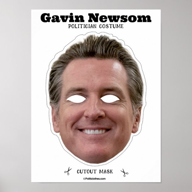 Affiche Masque de costume Gavin Newsom (Devant)