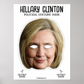Affiche Masque de costume Hillary Clinton