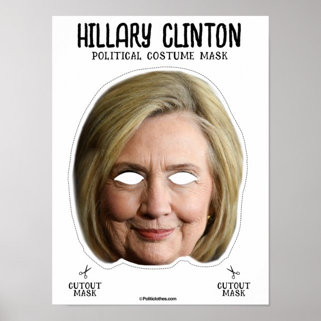 Affiche Masque de costume Hillary Clinton (Devant)