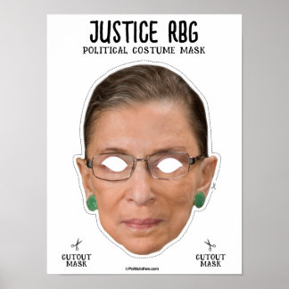 Affiche Masque de costume RBG de Justice Ginsburg