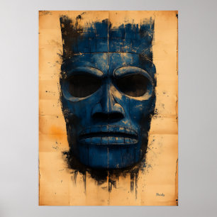 Affiche Masque de Gardien Tiki – Symbole Spirituel Polynés