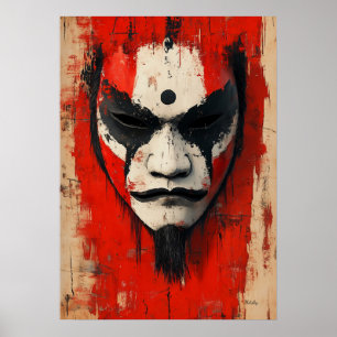 Affiche Masque de guerrier Kabuki – Fière tradition asiati