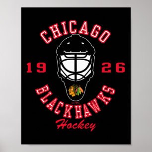 Affiche Masque de hockey des Blackhawks de Chicago Noir Of