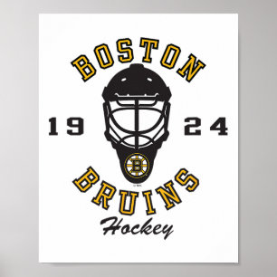 Affiche Masque de hockey des Bruins de Boston gris officie