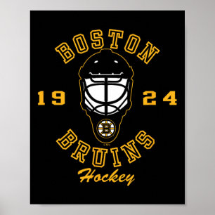 Affiche Masque de hockey des Bruins de Boston Noir Officie