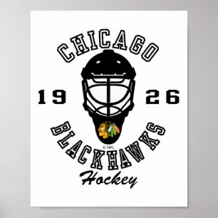 Affiche Masque de hockey des Chicago Blackhawks Rouge Nhl 