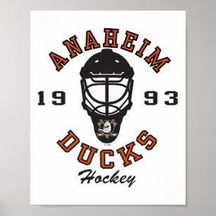 Affiche Masque de hockey des Ducks d'Anaheim Blanc Officie