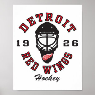 Affiche Masque de hockey des Red Wings de Détroit Blanc Of