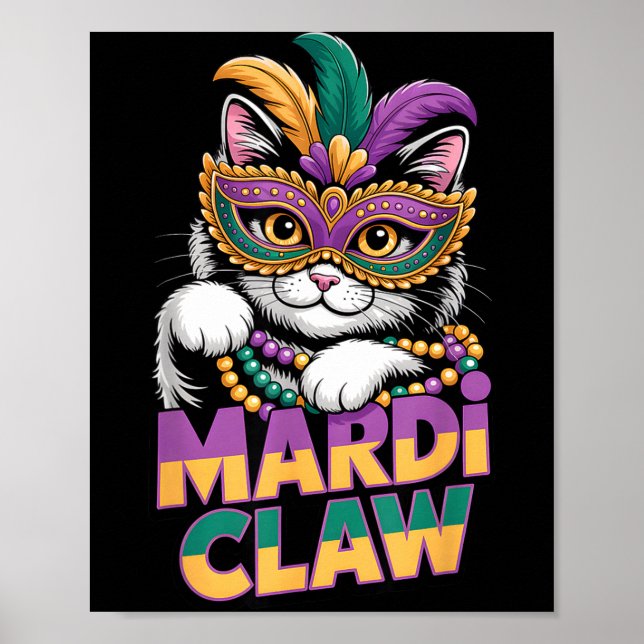 Affiche Masque de masquerade de chaton de chat Mardi Claw  (Devant)