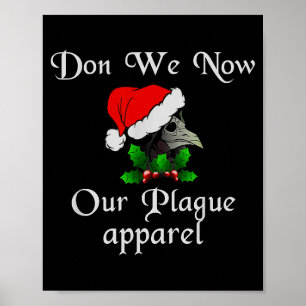 Affiche Masque de médecin de la peste de Noël, revêtons no