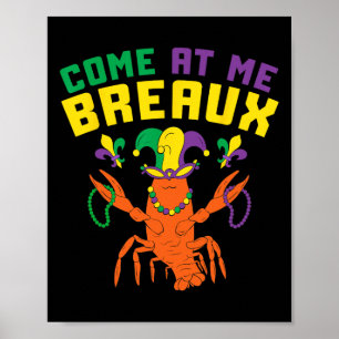 Affiche Masque de plumes de perles de Mardi Gras Masque de
