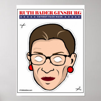 Affiche Masque de visage découpé de dessin RBG
