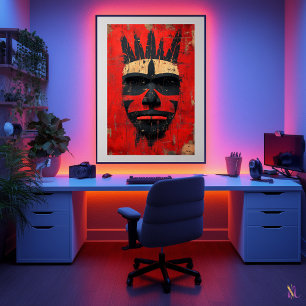 Affiche Masque d'Esprit Guerrier – Puissance Tribale Indig