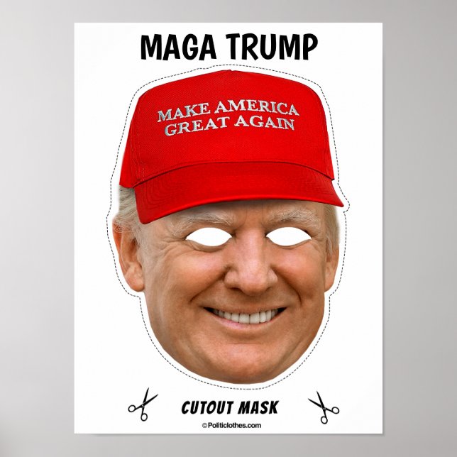 Affiche Masque d'Halloween MAGA TRUMP (Devant)