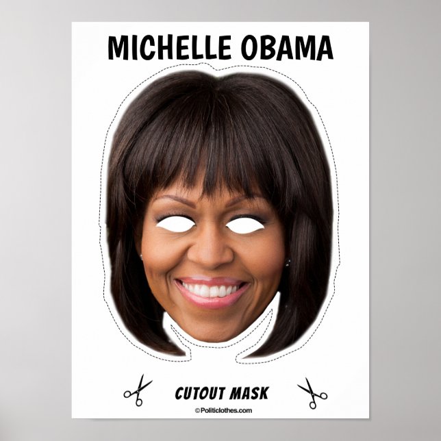 Affiche Masque d'Halloween MICHELLE OBAMA (Devant)