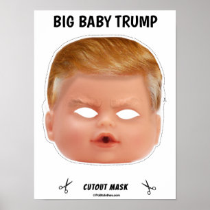 Affiche Masque d'Halloween Trump pour bébé