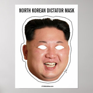 Affiche Masque dictateur nord-coréen