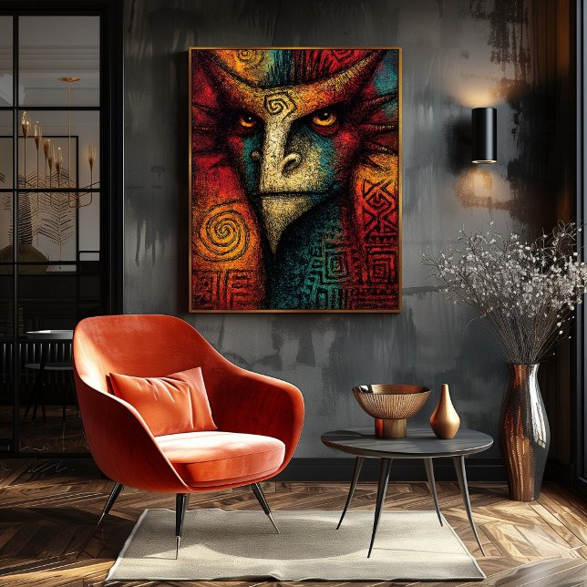 Affiche Masque Esprit Primal Abstrait – Tribal expressionn (Créateur téléchargé)
