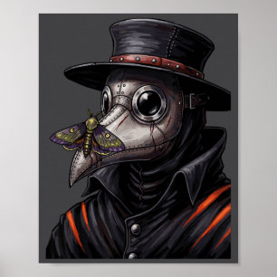 Affiche Masque facial de papillon de nuit Cottagecore goth