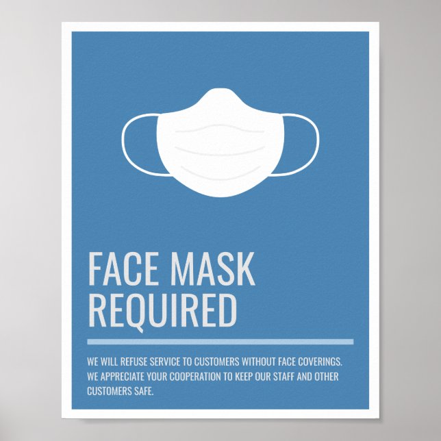Affiche Masque facial Signalisation professionnelle requis (Devant)
