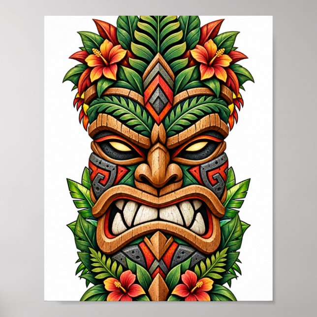 Affiche Masque Flamme Tropicale (Devant)