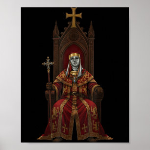 Affiche Masque floral du roi Baudouin IV Art médiéval Croi