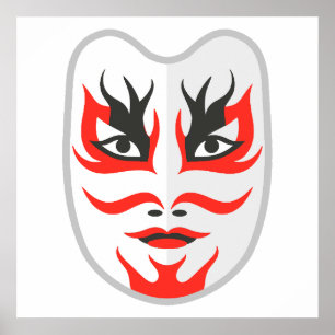 Affiche Masque japonais