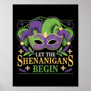 Affiche Masque Let The Shenanigans Begin Louisiane Perle d