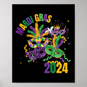 Affiche Masque Mardi Gras Fête Mardi Gras Pour Hommes Femm