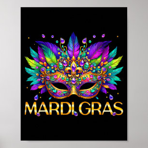 Affiche Masque Mardi Gras Perles Carnaval Femmes Fille Enf