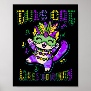 Affiche Masque Mardi Vêtements Costumes Mardi Gras Chat
