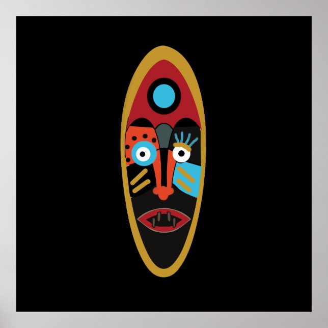 Affiche Masque moderne abstrait (Devant)